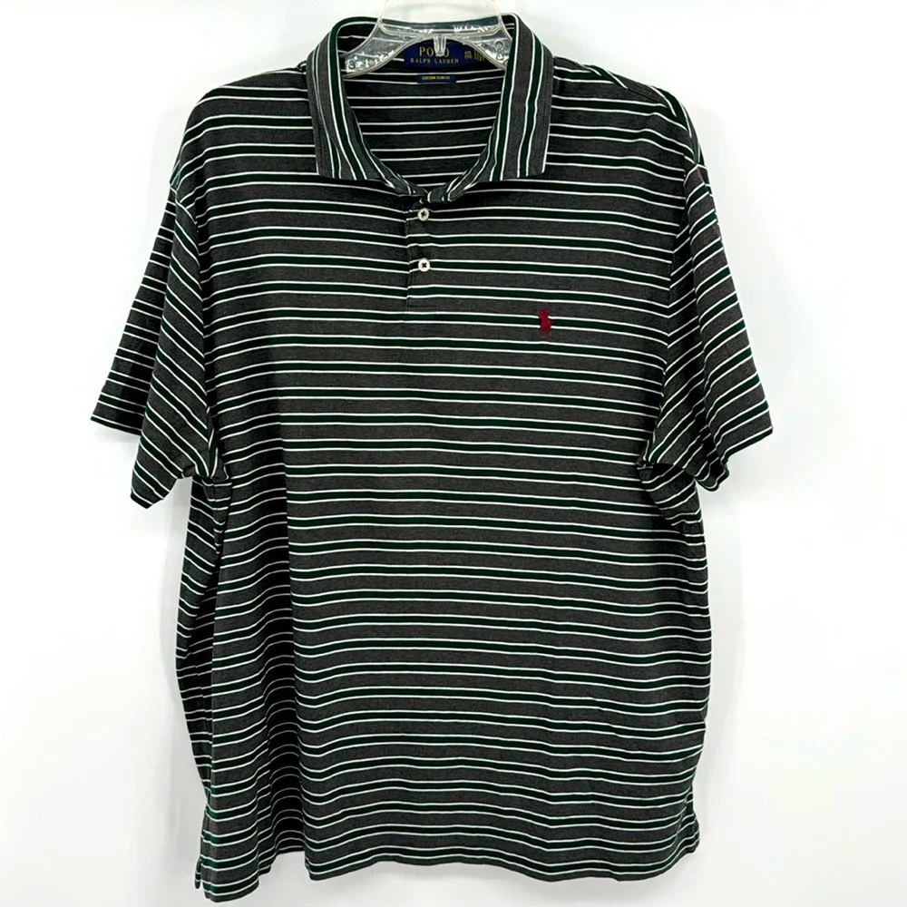 Polo Ralph Lauren Stripped Custom Slim Fit Polo Mens Sz XXL TTG
